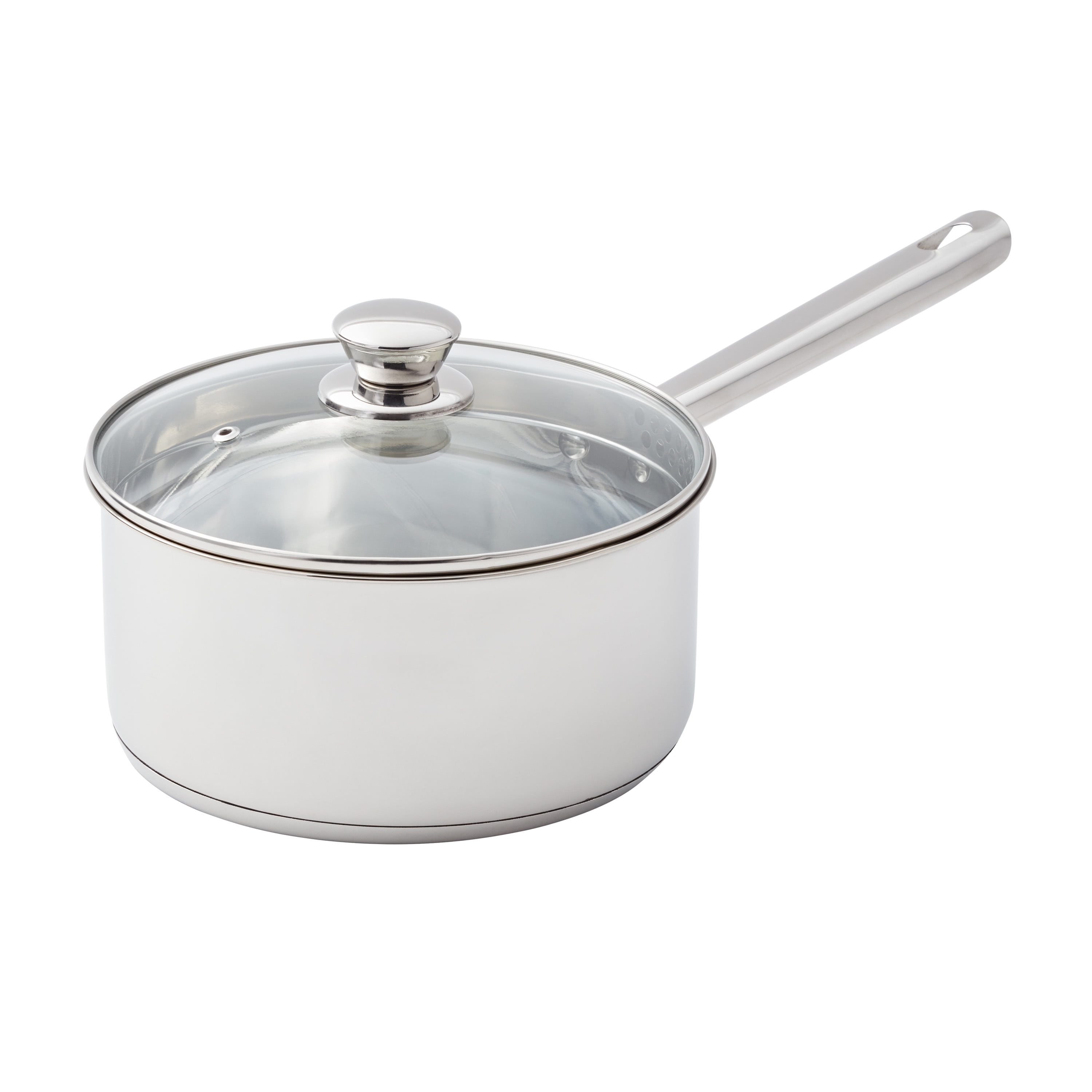 Mainstays Stainless Steel 3-Quart Saucepan with Straining Lid