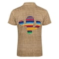 thumbnail image 5 of Cactus Linen Background Men Zipper T-shirt Summer Casual Short Sleeve T-shirt Top, 5 of 7