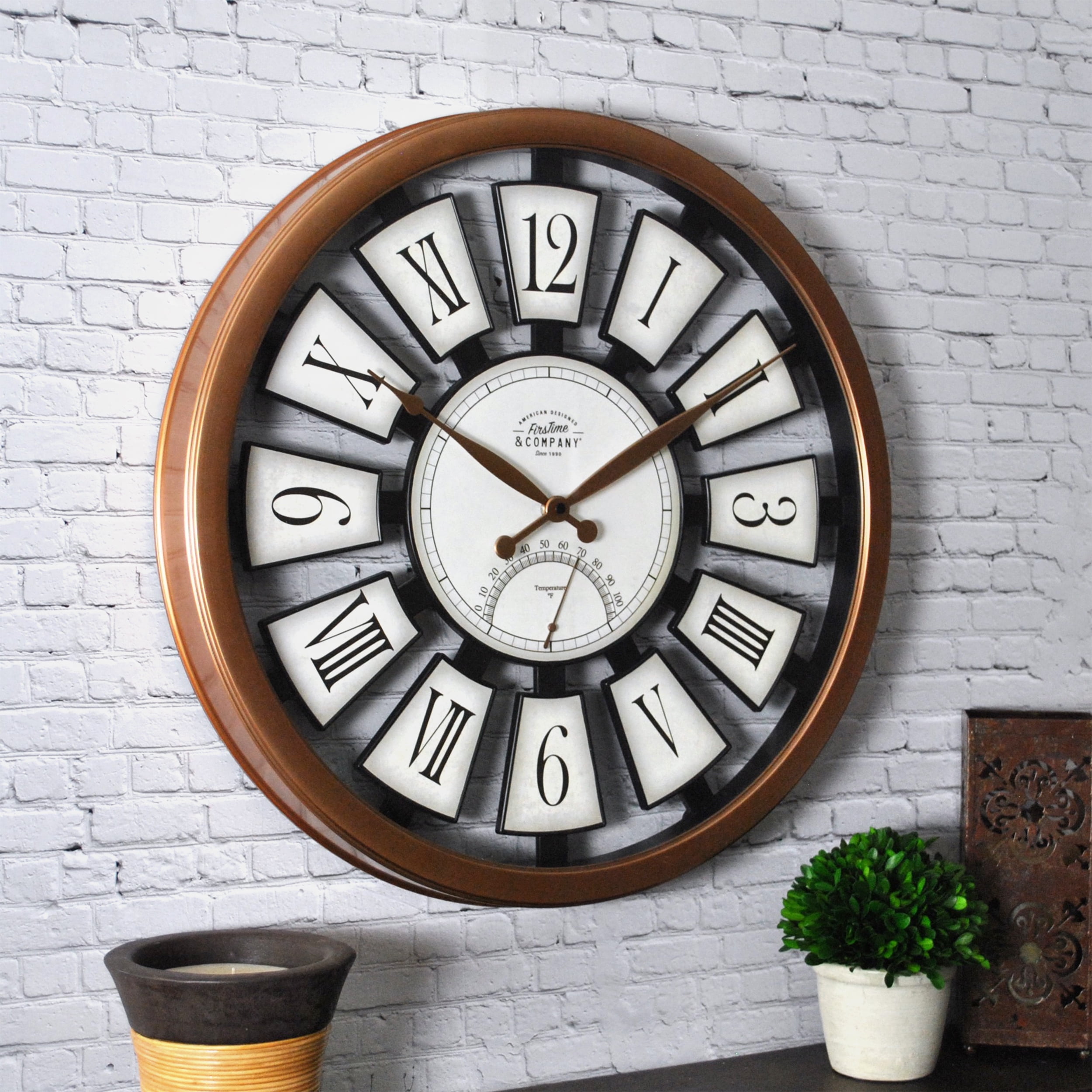 FirsTime & Co.® Outdoor Plaques Wall Clock, American Crafted, Antique