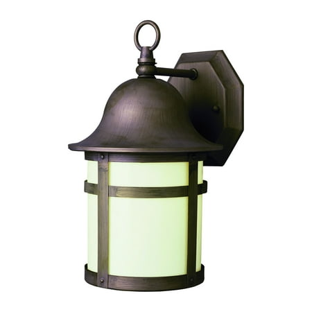 Two Light Weathered Bronze White Frosted Glass Wall Lantern