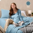 thumbnail image 3 of Bare Home Ensemble de Draps en Molleton Douillet - Molleton Polaire Ultra Moelleux - Poche Profonde - Lit Simple, Bleu Pâle, 3 of 8