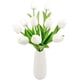 thumbnail image 1 of XmhyTop 10 piezas de flores de tulipán artificiales, ramo de tulipanes de tacto real, ramo de tulipanes falsos para decoración de fiestas de bodas en el jardín del hogar (blanco), 1 of 4