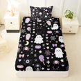 thumbnail image 3 of Manfei Boo Ghost Print Twin Sheets,Happy Halloween Bedding,3 Pieces,1 Flat Sheet,1 Fitted Sheet and 1 Pillowcase, 3 of 6