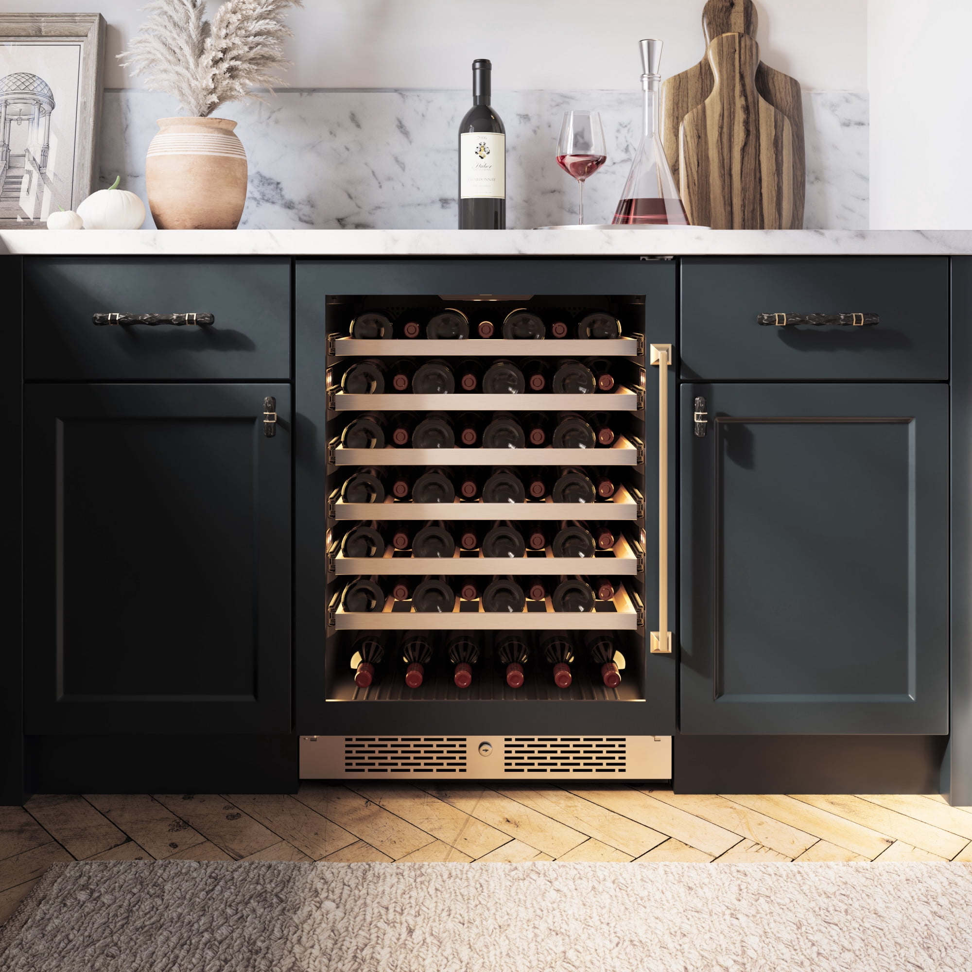 Avallon Awc242szrh 24" Wide 53 Bottle Capacity Single Zone Wine Cooler - Stainless Steel