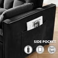 thumbnail image 6 of Xiweot 3 in 1 Convertible Sleeper Sofa Bed, 55" Pull Out Couch with Side Pockets, Velvet Loveseat Sofa with Adjustable Backrest for Living Room Bedroom Apartment (Black), 6 of 7