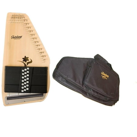 Oscar Schmidt 21 Chord Autoharp w/ Gig Bag, Flower Shaped Soundhole, OS45CE-AC445