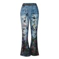 thumbnail image 1 of ZKCCNUK Pantalons pour Femmes Mode Décontractée Imprimé Pantalons Longs Droits Capris Longueur Complète en Solde, 1 of 6