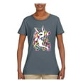 thumbnail image 2 of Wild Bobby, Awesome Dabbing Dab Rainbow Unicorn Fantasy, Streetwear, Womens Graphic Tees, Charcoal, X-Large, 2 of 3