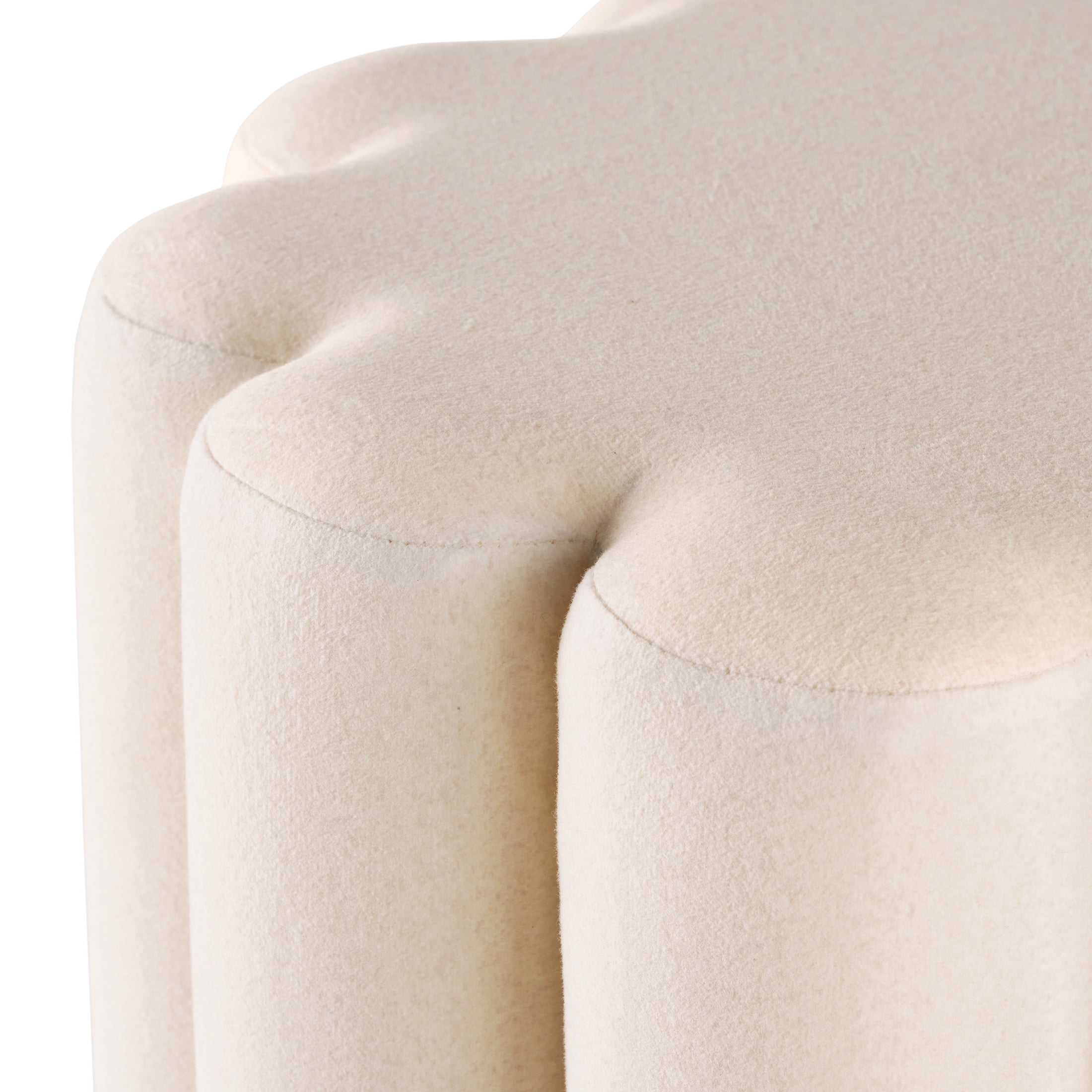 Better Homes & Gardens Lillian Velvet Tufted Ottoman, Cream