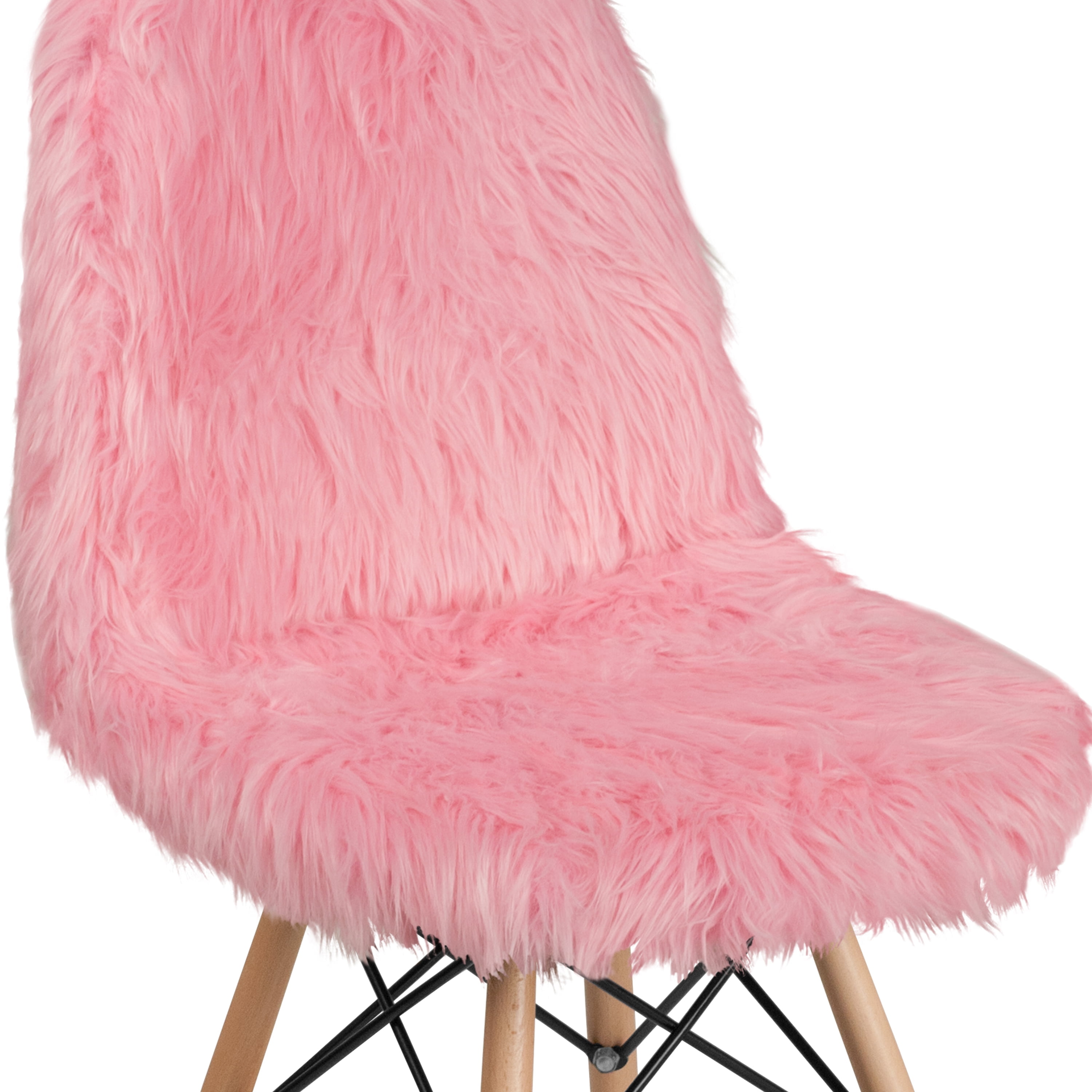 Flash Furniture Shaggy Dog Light Pink Accent Chair Walmart
