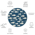 thumbnail image 6 of SAFAVIEH Courtyard Trena Fishes Indoor/Outdoor Area Rug, Navy/Beige, 7'10" x 7'10" Round, 6 of 10