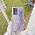 thumbnail image 2 of Compatible with Samsung Galaxy S24 Plus Bling Case Glow in The Dark Sparkle Flowing Quicksand Light up Case Women Girls Girly Soft TPU Bumper Shockproof Translucent Phone Cover, Purple, 2 of 7