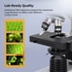 thumbnail image 4 of Microscopio trinocular compuesto ANGGREK Aumento de 40X a 1600X Plataforma mecánica escenario Oculares de Campo Plano WF10 y WF16X para Laboratorio digital, 4 of 7