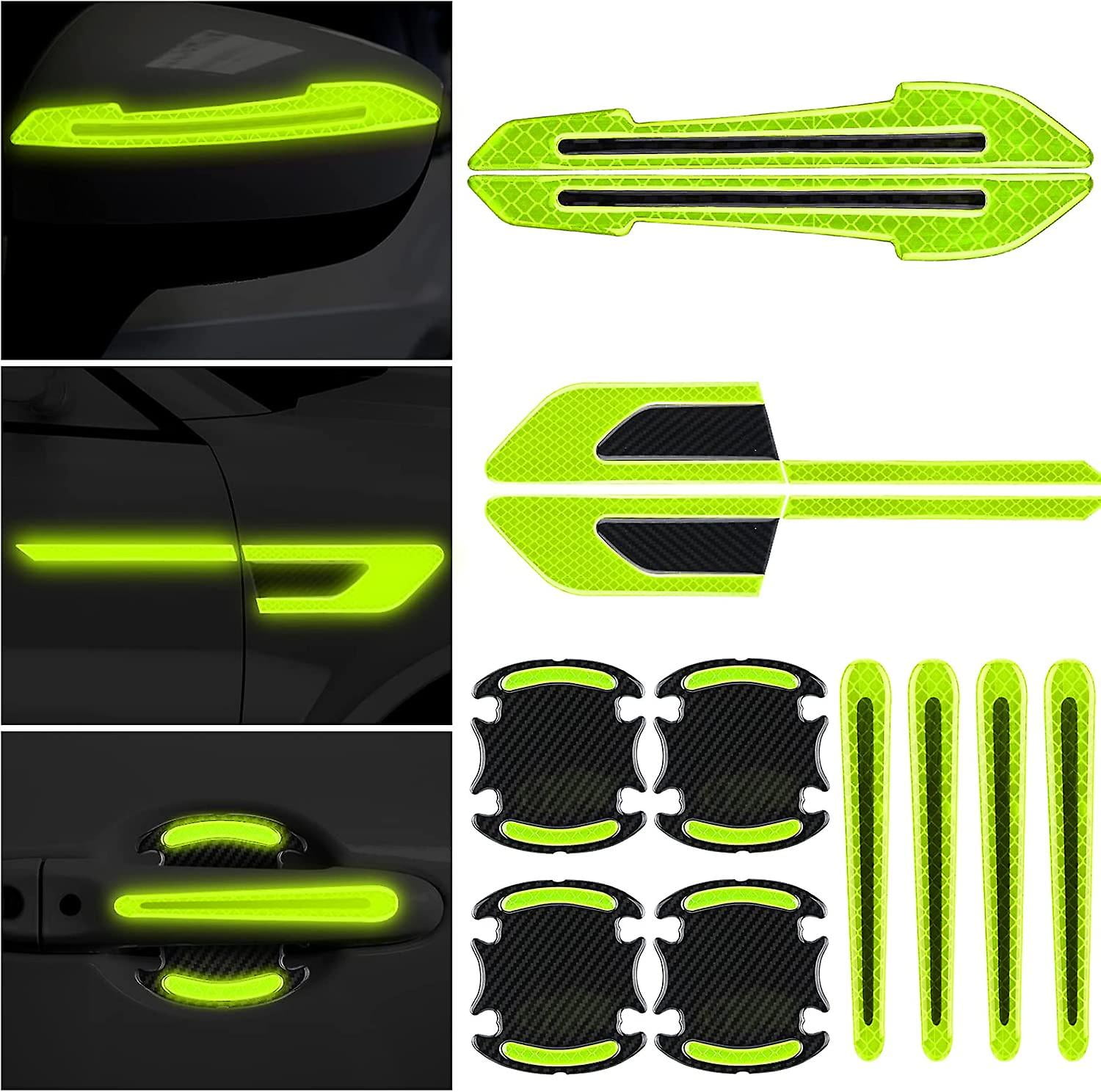 12 Pieces Reflective Car Stickers Set Rearview Mirror Reflective