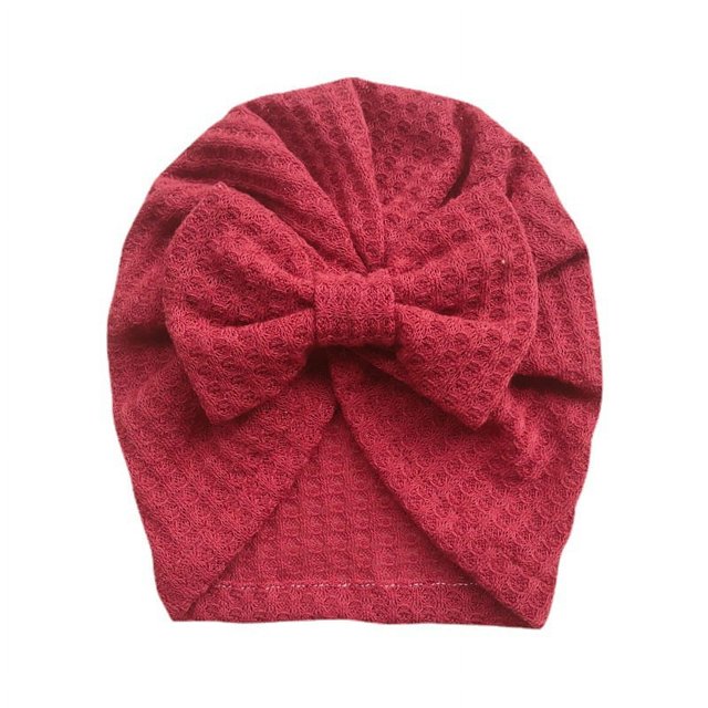 Gorro de lana con lazo de punto tipo gofre para bebé, gorro estilo indio, para otoño e invierno