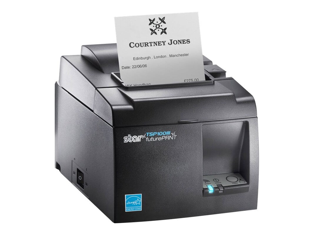 Star TSP100 Model 143IIU Thermal POS Receipt Printer USB w Power Cord 143IIU 