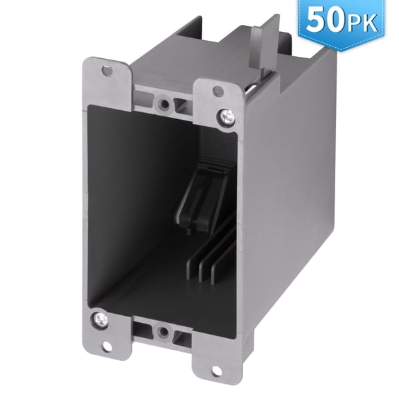 50 PK Single Gang Electrical Outlet Box,20 Cubic Inch Old Work Box, ETL Listed to UL514C and UL263, Fire Rated for Two Hours
