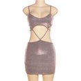 thumbnail image 4 of Vestidos de Fiesta Elegantes casual femenino elegante ahueca hacia fuera cómodo sólido fiesta clubwear Ygjytge Rosa T L para Mujer, 4 of 8