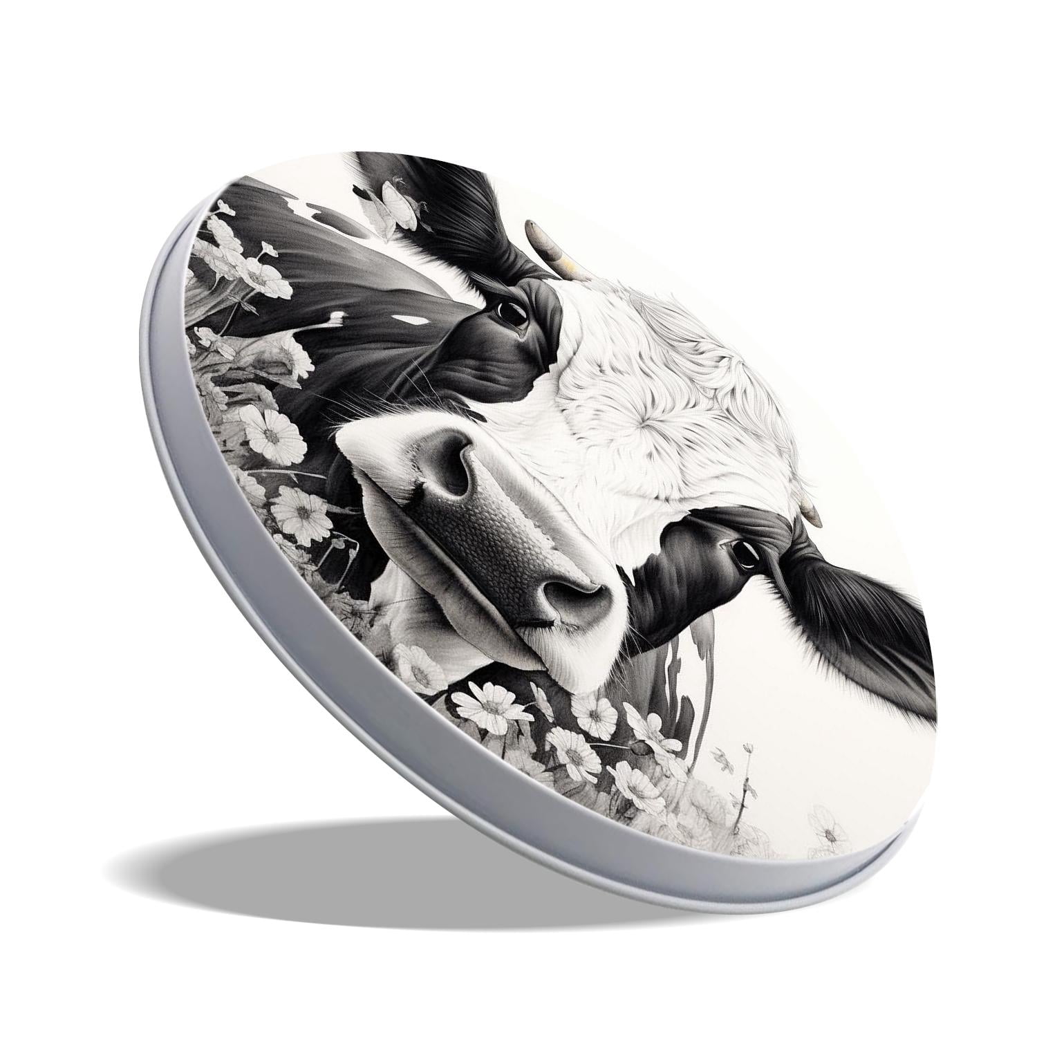 Round Stove Burner Covers 4 Pcs Metal Electric Stove Burner Covers 8Inch And 10Inch ,black and white cow beautiful