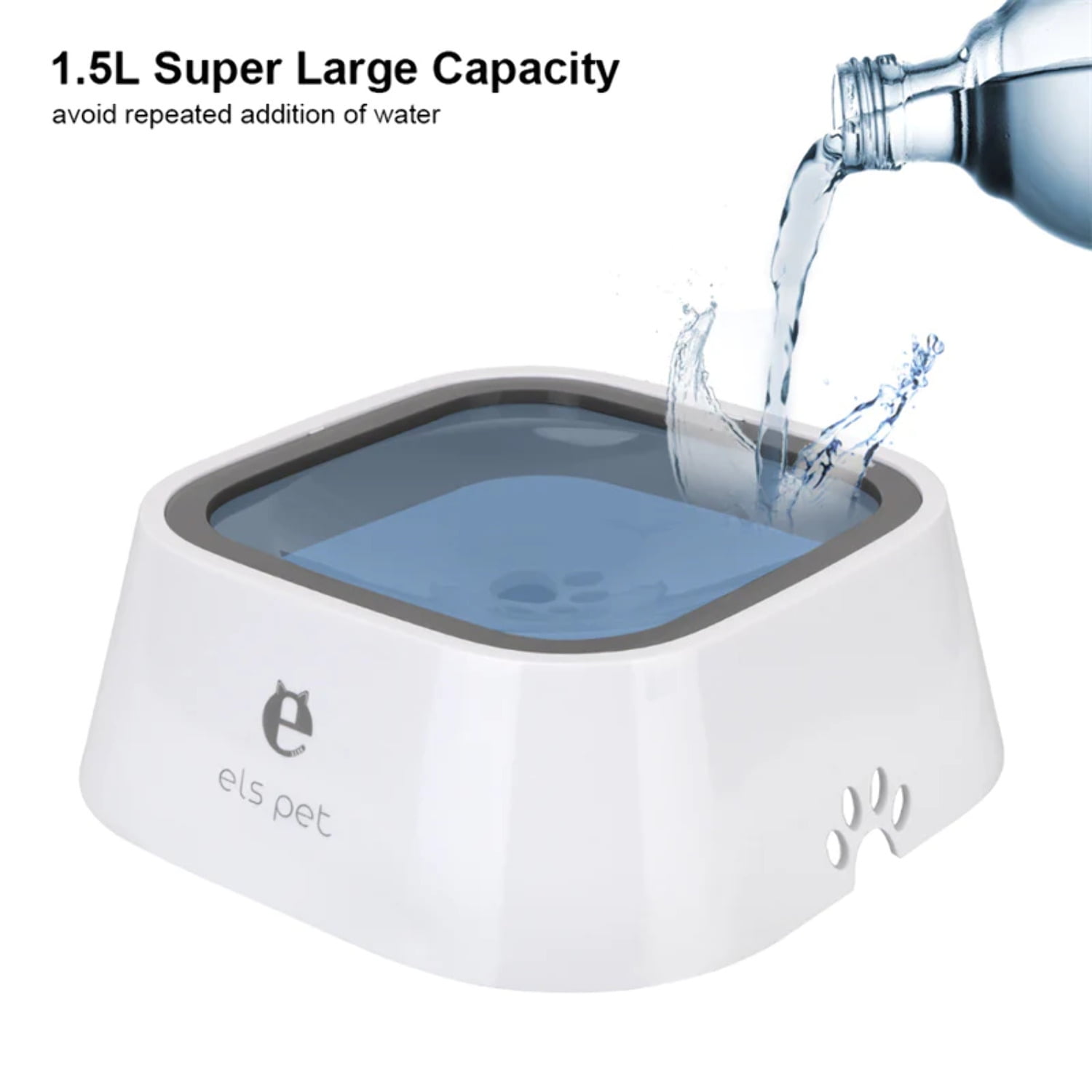1.5L Cat Dog Water Bowl Carried Floating Bowl Anti-Overflow Slow Water Feeder Dispenser Pet Fountain ABSPP Dog Supplies