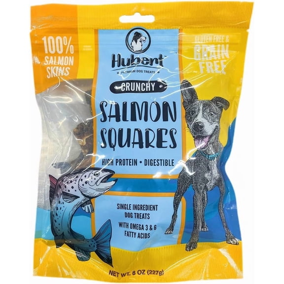 Hubert Pet Premium Salmon Skin Dog Treats, Grain Free, Single Ingredient, USA Tested - 8oz / 0.5 lb Super Value Pack