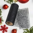 thumbnail image 3 of Rushay 10 Yards Elegant Sequin Mesh Tulle Ribbon Width 15cm Glitter Mesh Ribbon Black, 3 of 9