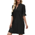 thumbnail image 5 of UVN Summer Dresses for Women Ruffle Short Sleeve Dress Casual V Neck T Shirt Dress, 5 of 10