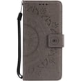 thumbnail image 6 of Mandala Phone Cover for Samsung Galaxy S8 Plus, Ultra Slim Flip Case with Card Slot, Magnetic Closure, Embossing PU Leather Case with Stand Function and Lanyard, Foldable Motif-Gray, 6 of 13