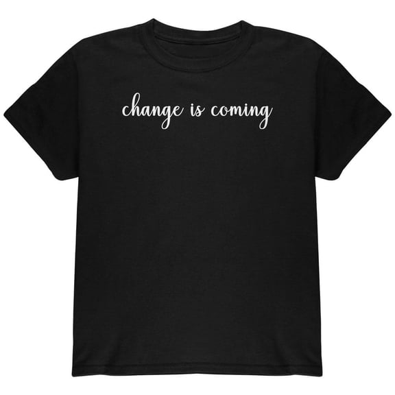 Social Justice Change Is Coming Youth T Shirt Black YMD