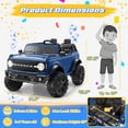 thumbnail image 7 of 24V Ride On Toys for Big Kids 2 Seat, Licensed Ford Bronco Base Powered Ride On Cars with Remote Control, 4 Wheel Spring Suspension, Lights, Bluetooth, Kids Electric Car for Boys Girls Age 3-8, Blue, 7 of 7