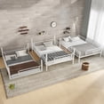 thumbnail image 4 of Leumius Full over Full over Full Bunk Bed,Metal Triple Bunk Bed for 3 Kids/Teens,Heavy Duty Triple Bed with Guardrail and Ladder,Separates Into 3 Full Beds,White, 4 of 10