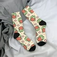 thumbnail image 5 of Gukieu Frog Hold Strawberry Print Contrast Color Mid-calf Socks, Sweat-wicking Athletic Socks, Unisex Clothing Accessories, 5 of 6