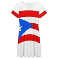 thumbnail image 3 of Puerto Rico Flag Short Sleeve Dress Women Summer Evening Dresses Ladies Sundress, 3 of 7
