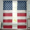 thumbnail image 2 of American Flag Vintage Sheer Curtains 84 Inches Long 2 Panels Set, Window Sheer Curtains for Living Room/Bedroom, Blue Star Red Grey Stripes Light Filtering Rod Pocket Curtain 52'' x 84'' x 2, 2 of 7