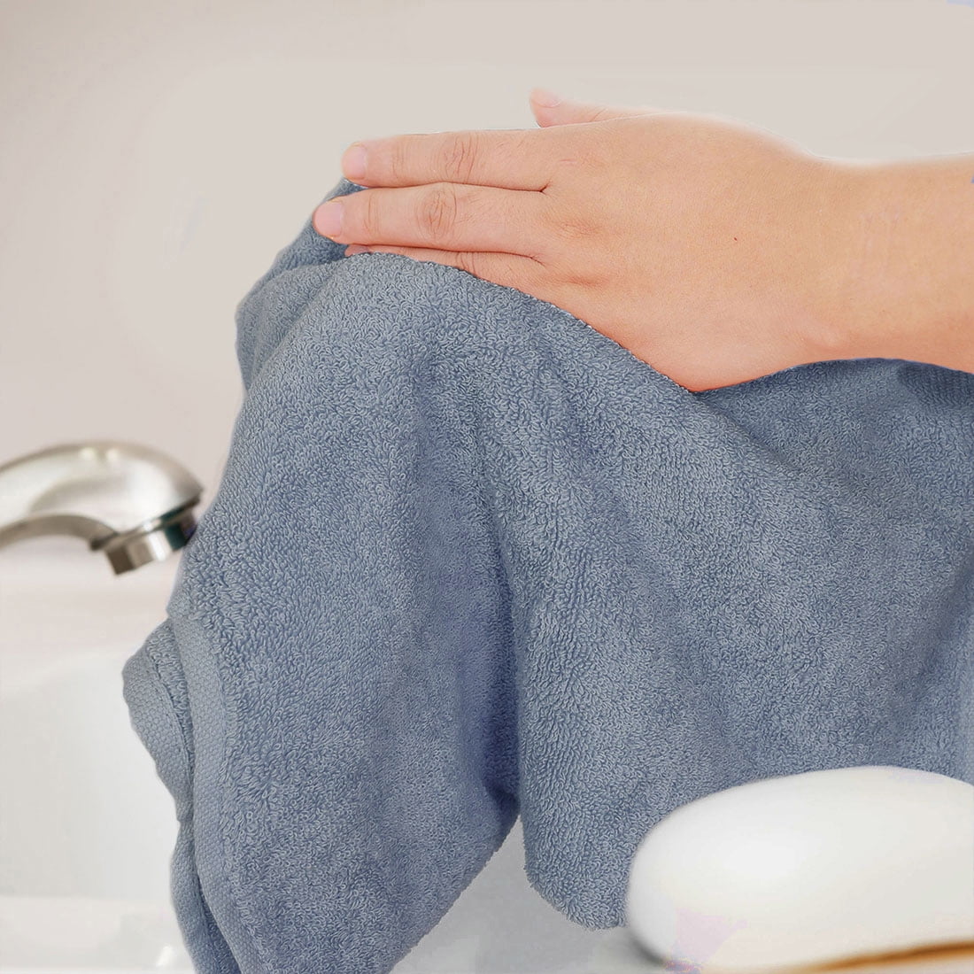 PiccoCasa 6 Pack Soft & Absorbent Hand Towels 100% Cotton 13 x 29 Inch for Bathroom Dark Blue