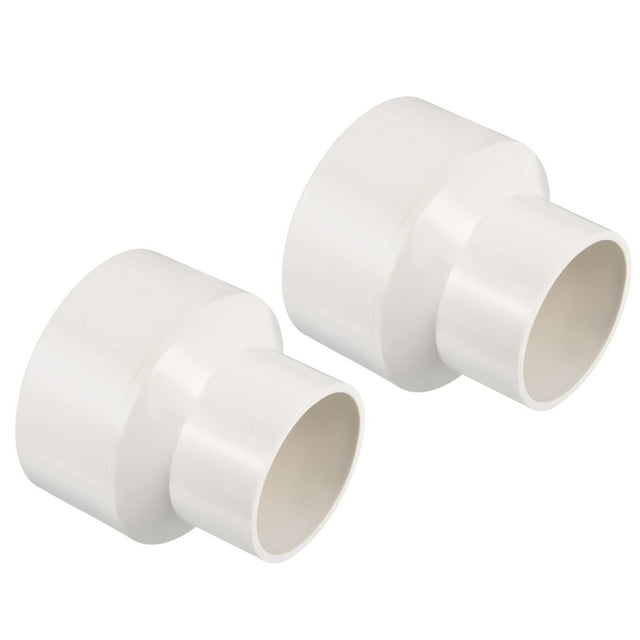 Unique Bargains Raccord Droit pour Tuyau de Réducteur 110x75mm, Blanc 2 Pack