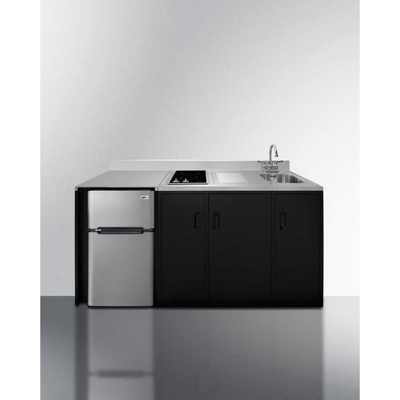 72" Wide All-In-One Kitchenette, ADA Counter Height, Right Side