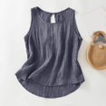 thumbnail image 2 of Tank Top for Women Linen, 2026 Summer Casual Comfy Loose Lightweight Sleeveless Shirts, Grey XL, 2 of 8