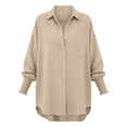 thumbnail image 5 of Enjoytime Button Down Shirts for Women Collared Pleated Cuffs Long Sleeve Tops Dressy Business Casual Work Blouses, 5 of 7