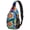 Orange and Purple Tie Dye Pattern, variant on Orange and Purple Tie Dye Pattern Sling Backpack, Unisex Hiking Chest Pack with Side Mesh Pockets, Earphone Hole Port Gift Ideas for Holiday Birthday Gifts