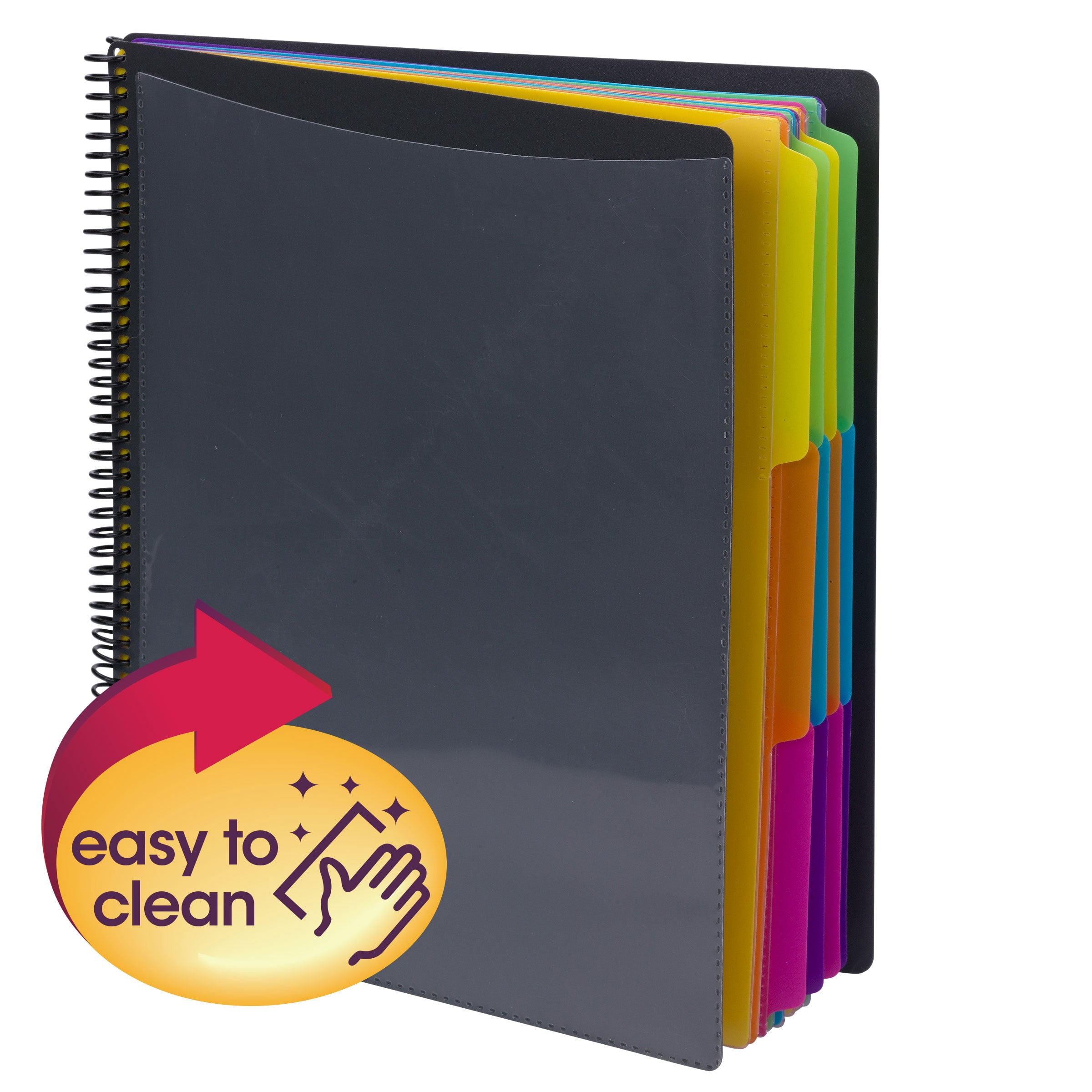 Samsill 5 Subject Spiral School Folder Organizer, 5 Dividers with