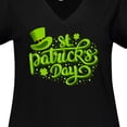 thumbnail image 4 of Inktastic St. Patrick's Day Hand Lettering with Green Top Hat Women's Plus Size V-Neck T-Shirt, 4 of 5