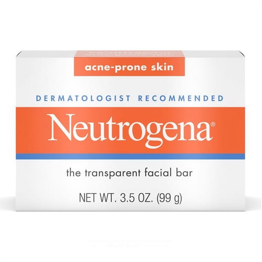 Neutrogena The Transparent Facial Bar Soap With Acne-Prone Skin Formula - 3.5 Oz, 3 Pack