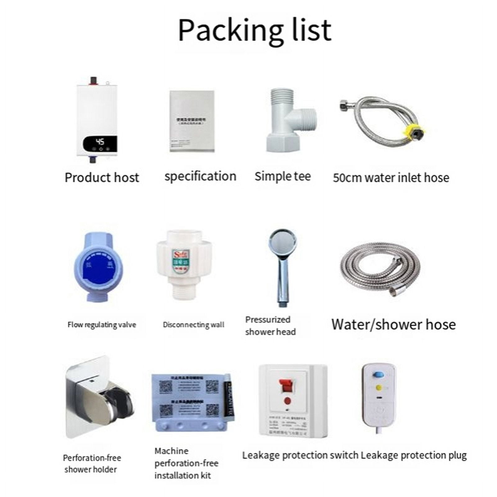 3500W Instant Water Heater 110V Portable Electric Heaters for Bathroom Hot Water Shower and Home Kitchen Heating US Plug