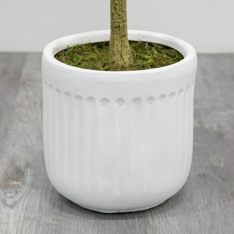 Textured White Ceramic Planters