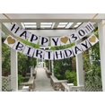 thumbnail image 2 of Happy 30th Birthday Banner - Gold Hearts and Ribbon - Birthday Decorations, 2 of 5