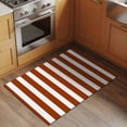thumbnail image 3 of Burnt Orange Stripe Large Area Rugs for Bedroom Living Room, Soft Non Slip Carpet Bedside Rug, Farmhouse Striped Abstract Art Rectangular Floor Cover Kitchen Accent Rug 2'x3' for Dining Room/Office, 3 of 9
