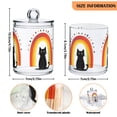 thumbnail image 5 of Yayeee 2 Pack Qtip Holder Bathroom Cotton Swab Canister with Lid Clear Dispenser Set, Black Cat Rainbow, 5 of 6