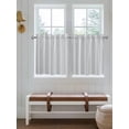 thumbnail image 2 of Vintage Stripes 2 Panel Kitchen Curtains for Small Windows, Retro Minimalist Lines Pattern Light Blue Bathroom Tier Curtain, Short Window Treatment for Bedroom/Living Room 55"x24", 2 of 6