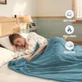 thumbnail image 5 of YAKEE Heated Throw Blanket 50"x 60" Soft Warm Flannel Fast Heating Blanket, 4 Fast Heating Levels & 3 Hours Auto-off, Teal, 5 of 7